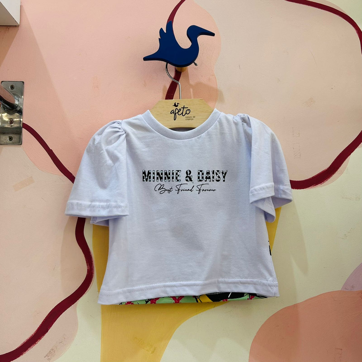 Blusa Menina Minnie Margarida Disney manga curta branco