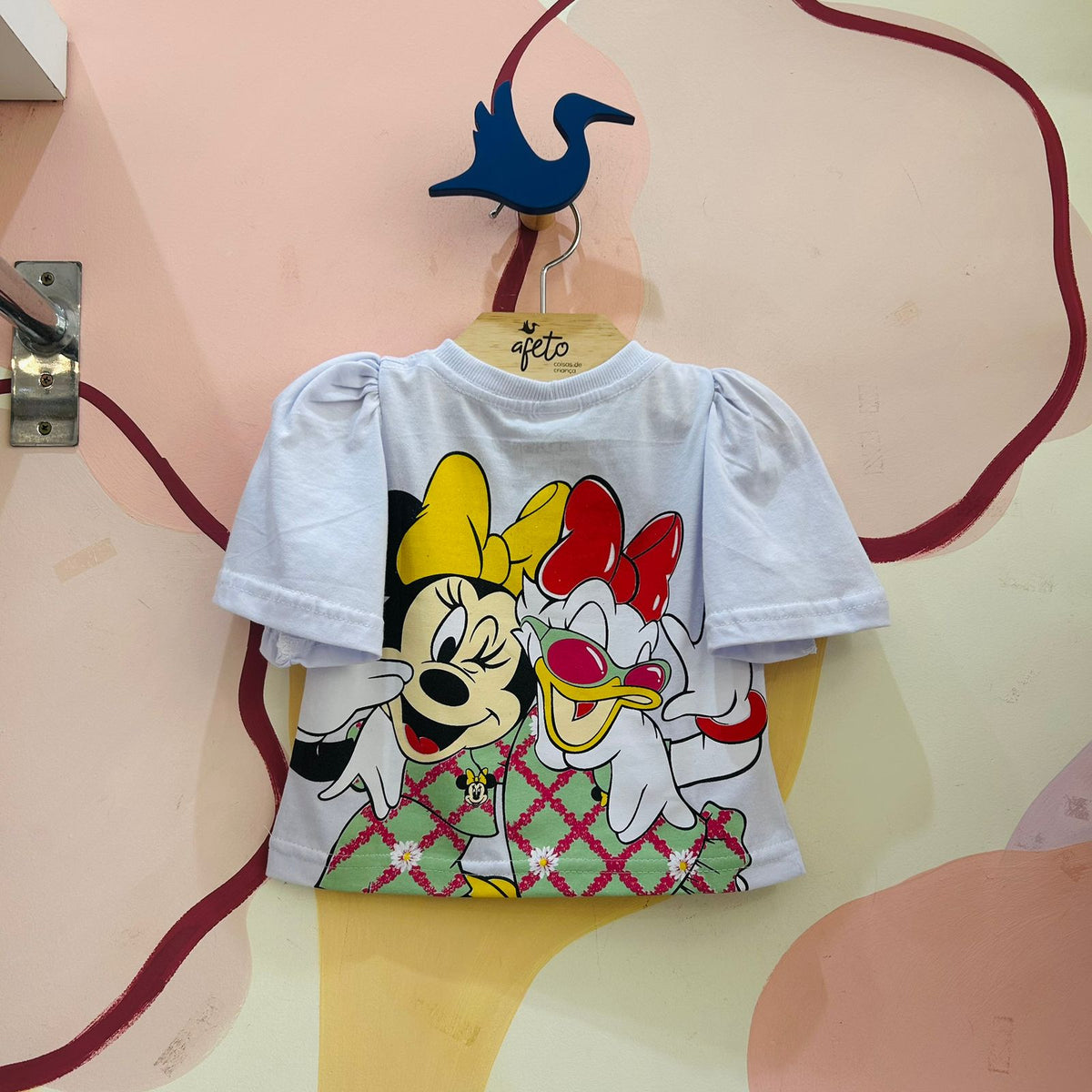 Blusa Menina Minnie Margarida Disney manga curta branco
