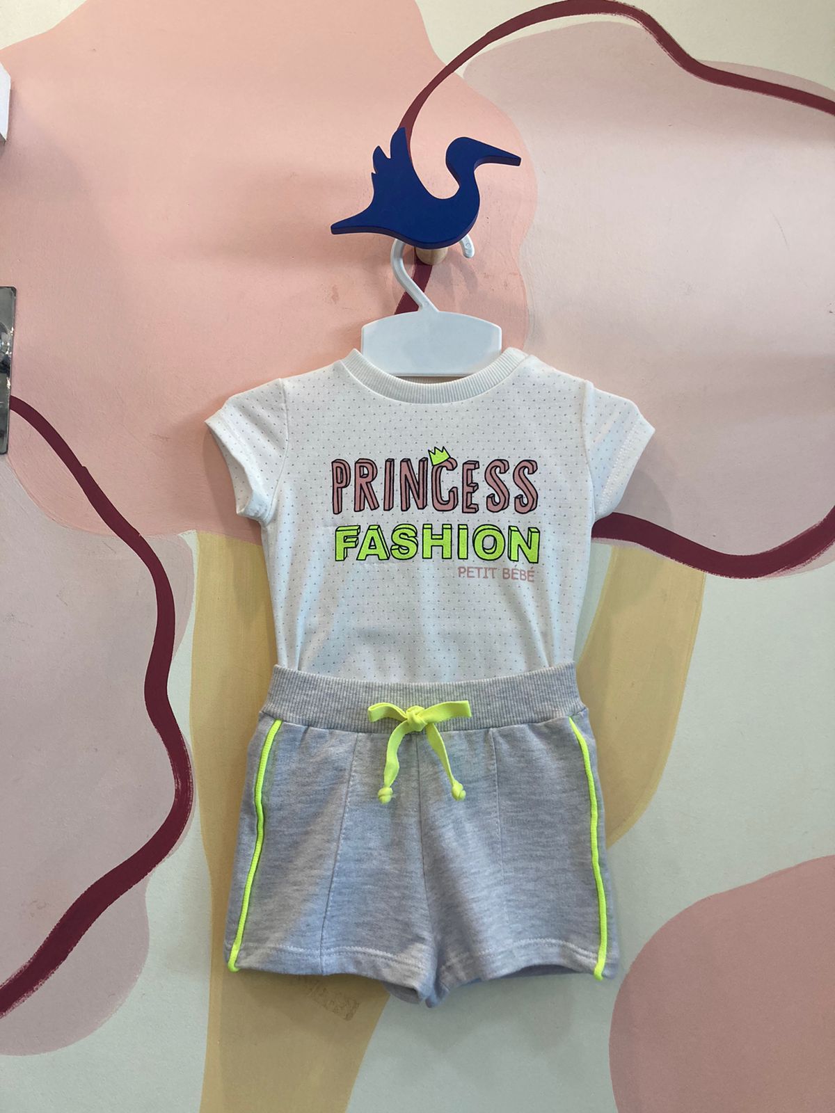 Conjunto Body Petit Cherie com Shorts menina manga curta Princess