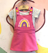 Macaquinho Manga Curta menina Arco Iris Com Blusa