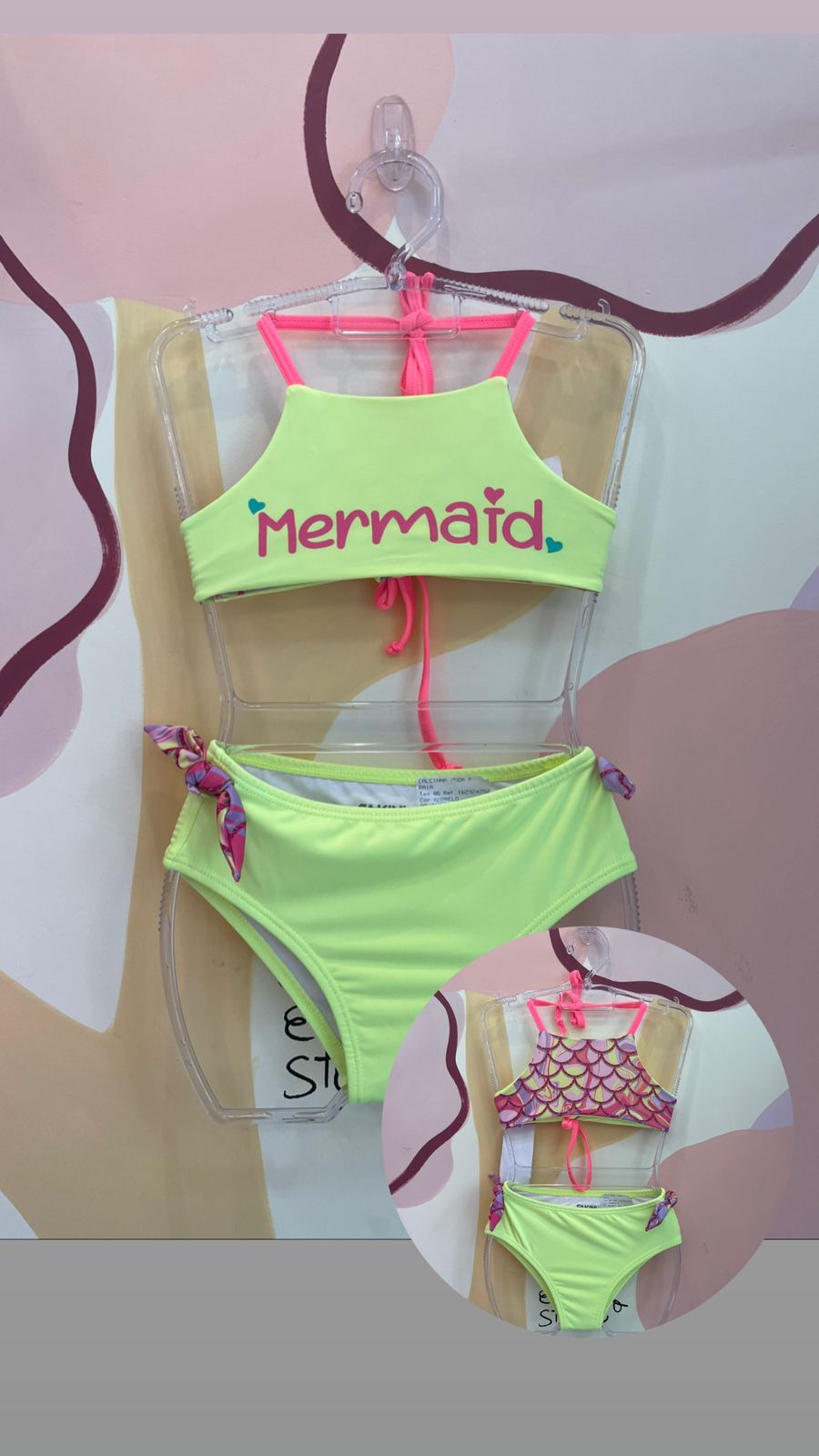 Biquini Fakini Infantil menina Dupla Face Mermaid