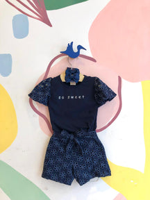 Conjunto Manga Curta Shorts Hrradinhos Menina Sweet