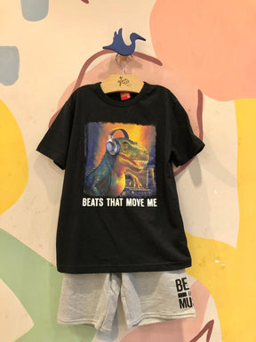 Conjunto Manga Curta Bermuda menino Dino Music