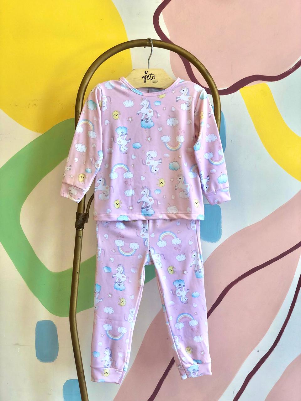 Conjunto manga longa Calça menina Tam 2