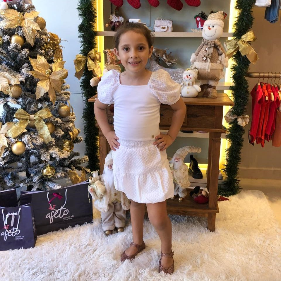 Conjunto Manga Curta Saia Menina You+Me Pipoquinha