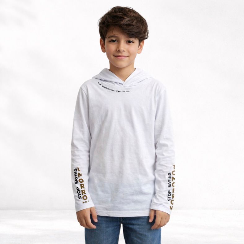 Blusa Manga Longa menino com Capuz Start Watever