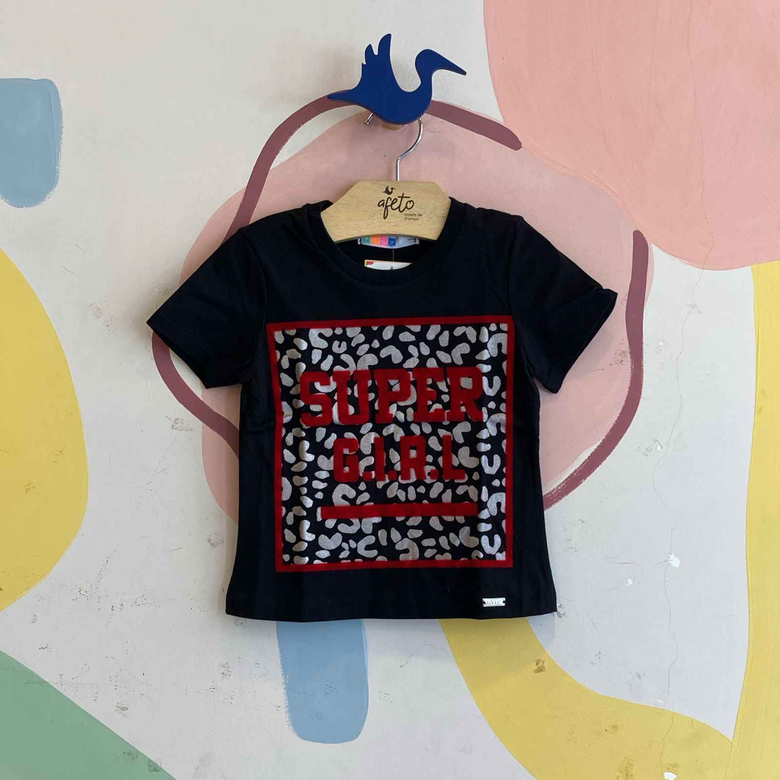 Blusa Manga Curta menina Mylu Preto