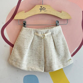 Shorts Kiki Xodo Menina Mesclado Off White