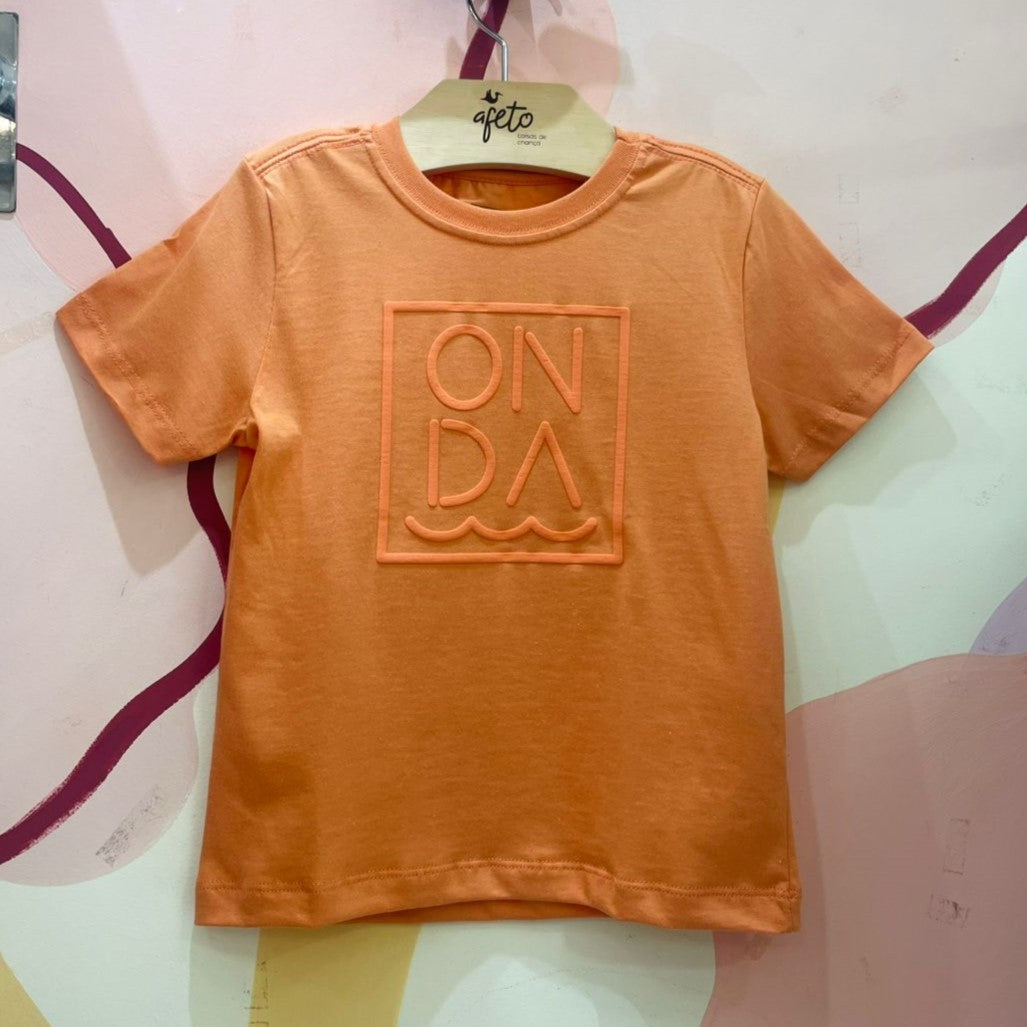 Camiseta Manga Curta menino Relevo Onda Kids Laranja