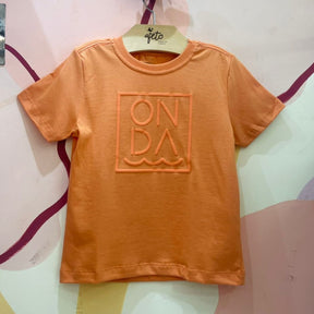 Camiseta Manga Curta menino Relevo Onda Kids Laranja