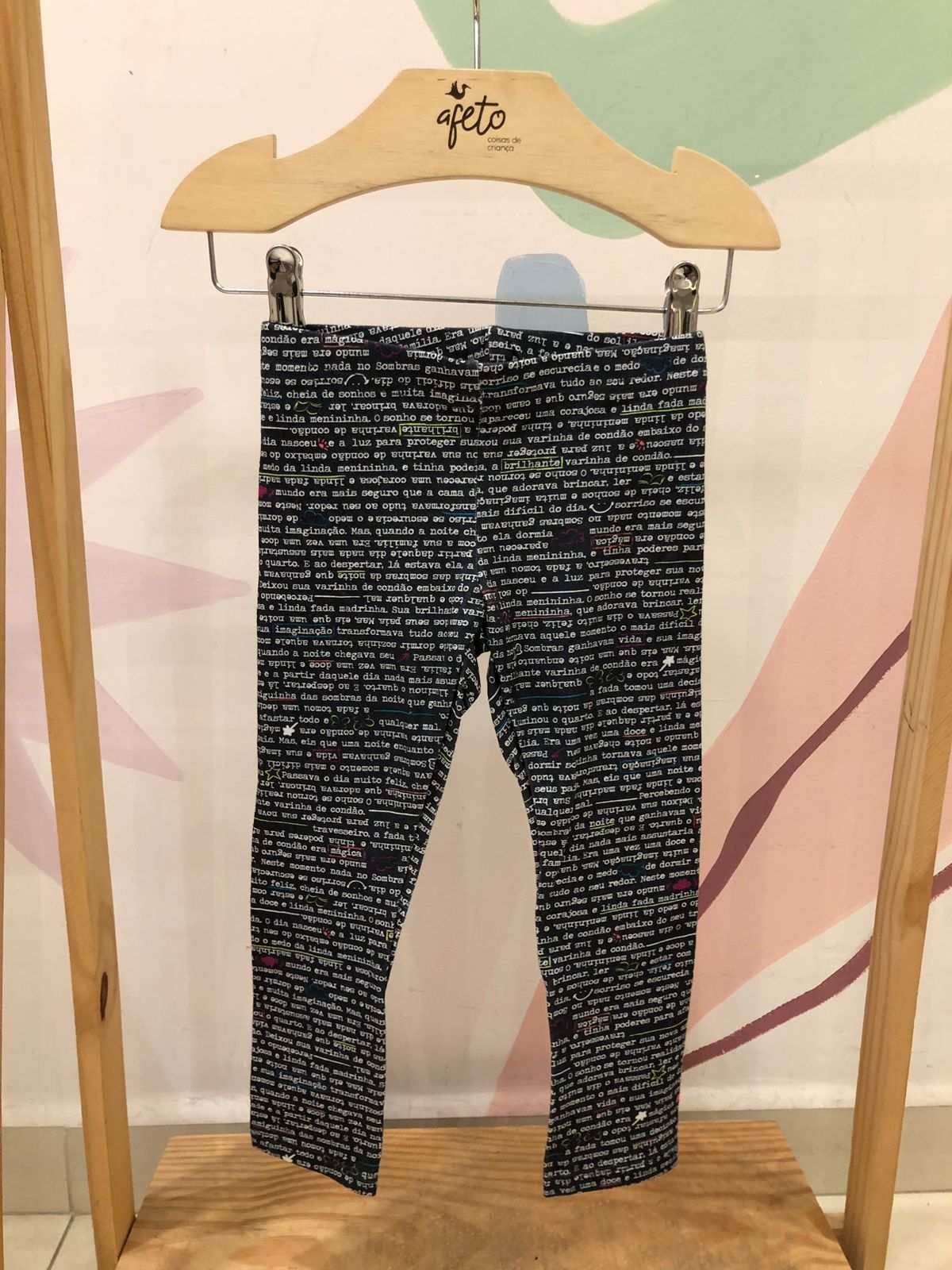 Calça menina Lettering Lilica Preto Branco