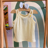 Blusa Infantil Menina Regata Flor Amarelo Bia