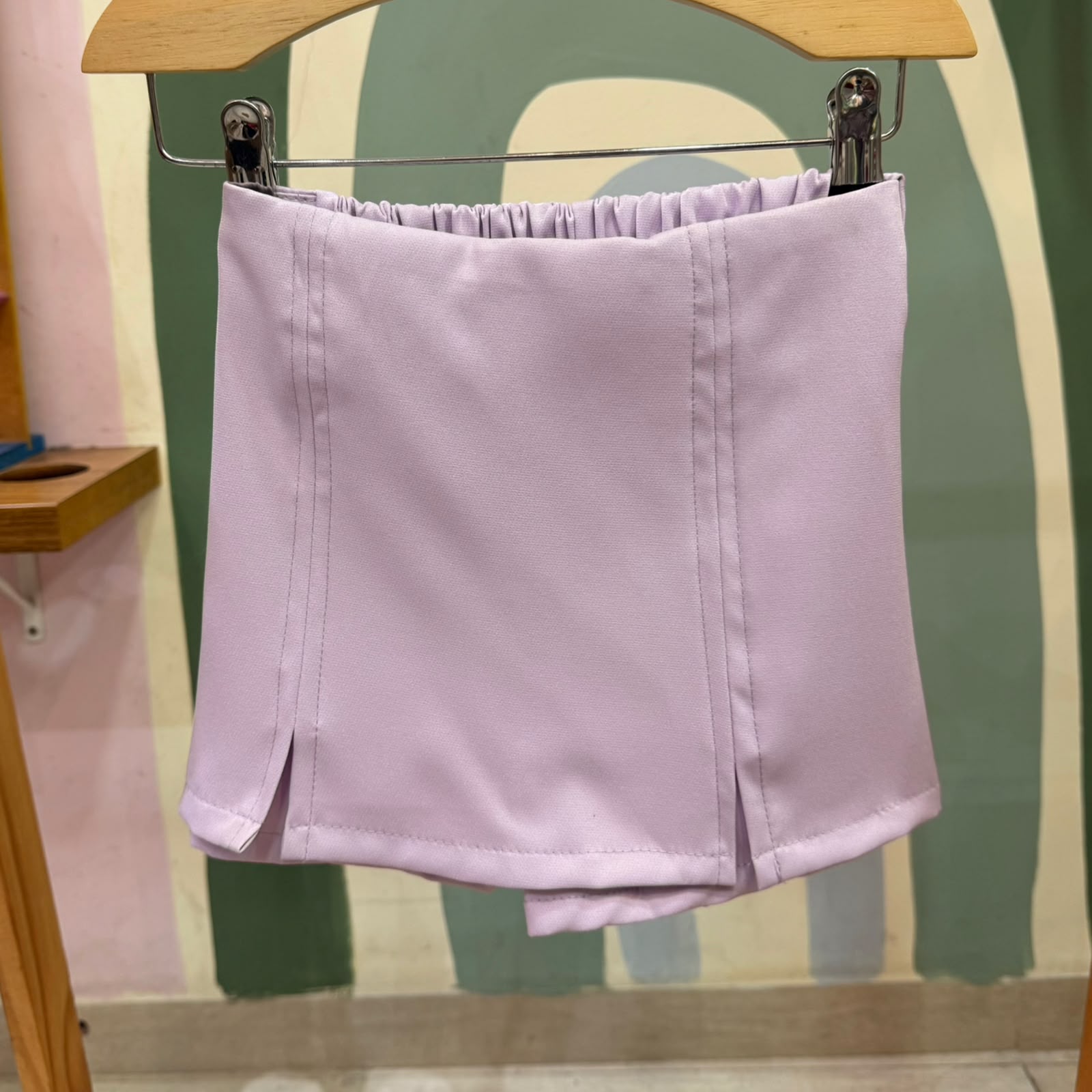 Shorts Saia Estilo Alfaiataria Infantil Menina Colegial Lilas