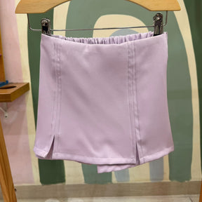 Shorts Saia Estilo Alfaiataria Infantil Menina Colegial Lilas