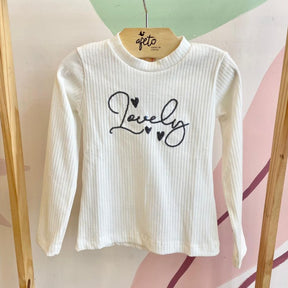 Blusa Manga Longa menina Lovely Canelada