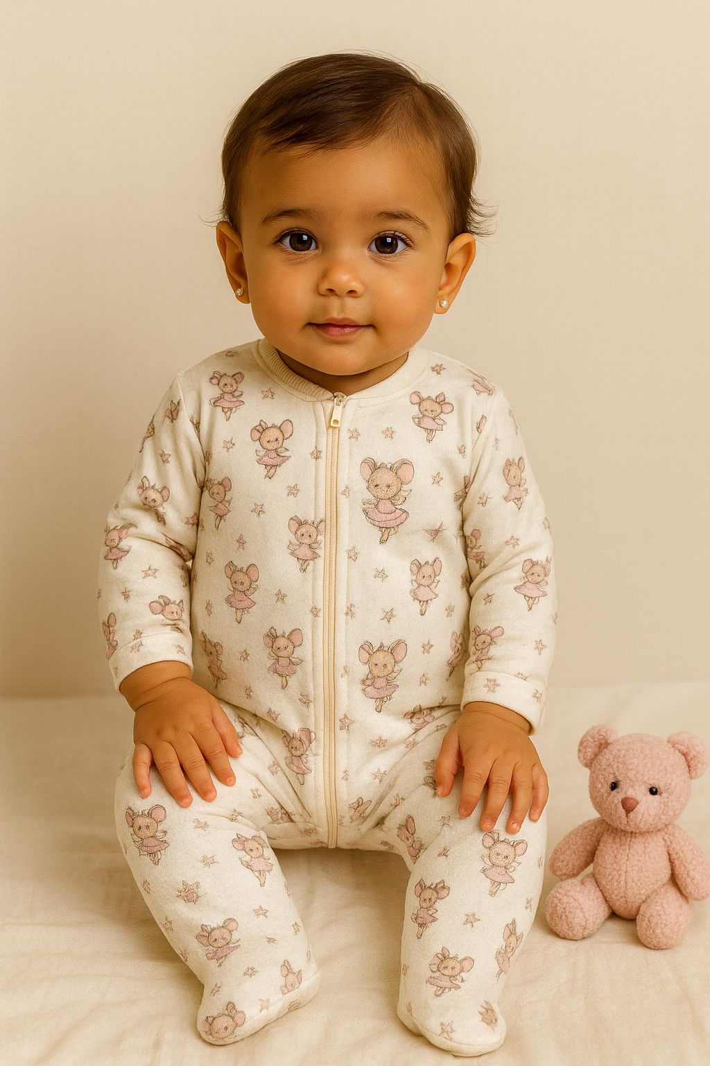 Macacao manga longa Mini & Co Ratinha Bailarina Fio Egípcio