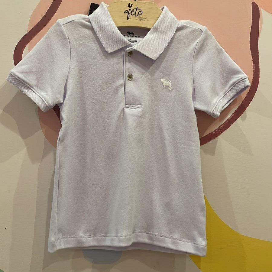 Camiseta Manga Curta Charpey Infantil Menino Lisa Suedine Branco
