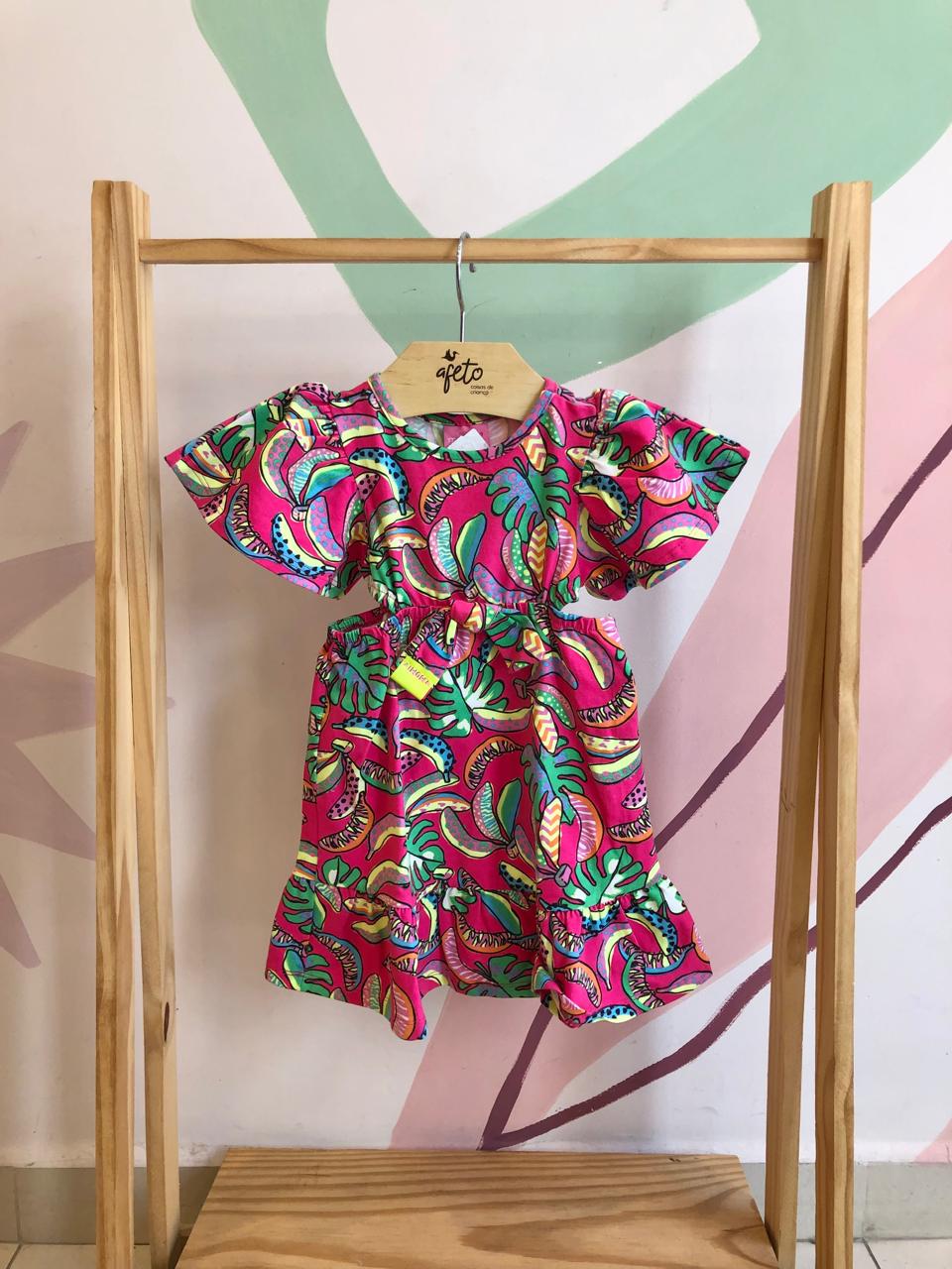 Vestido manga curta Momi Bananinhas