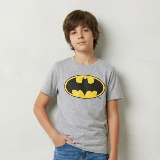 Camiseta Manga Curta Fakini Infantil Menino Batman