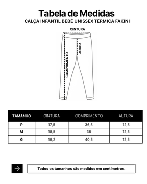 Calça Infantil Bebê Unissex Térmica Preta Fakini