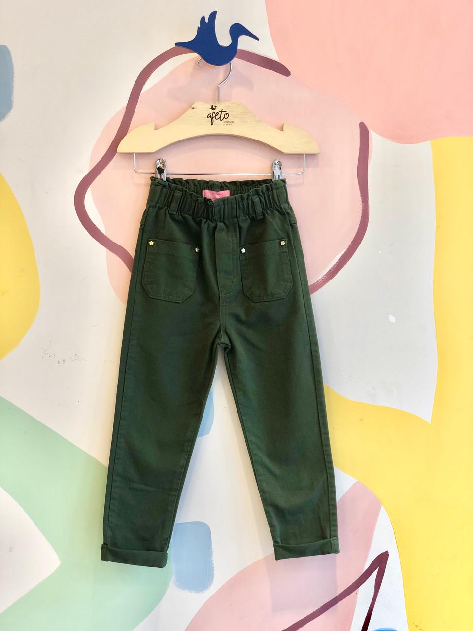 Calça menina Momi Sarja Verde
