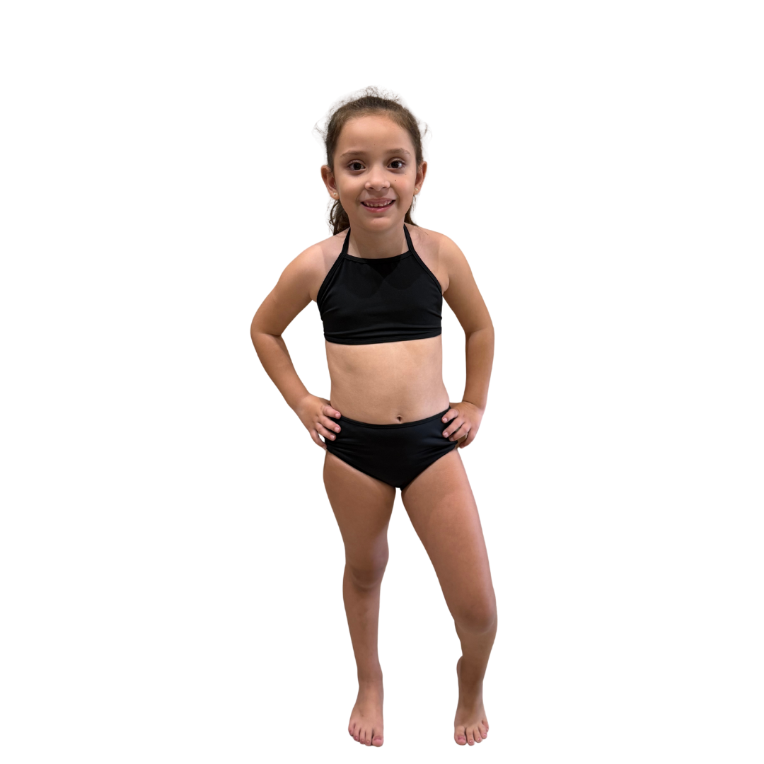 Biquini Marujos & Sereias Menina Liso Preto