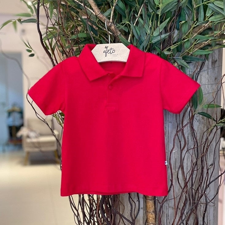 Camiseta Manga Curta Fakini Infantil Menino Polo Basica