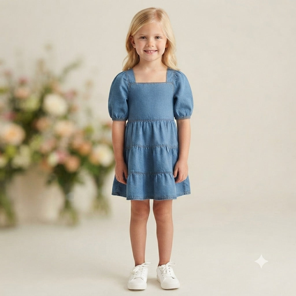 Vestido Infantil Menina Manga Curta 3 Marias Jeans