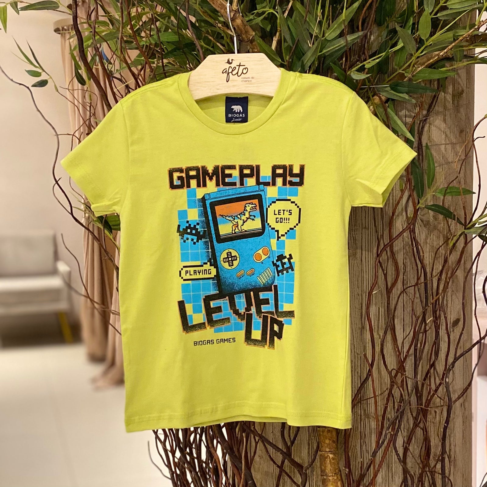 Camiseta Manga Curta Biogas Infantil Menino Game Dino
