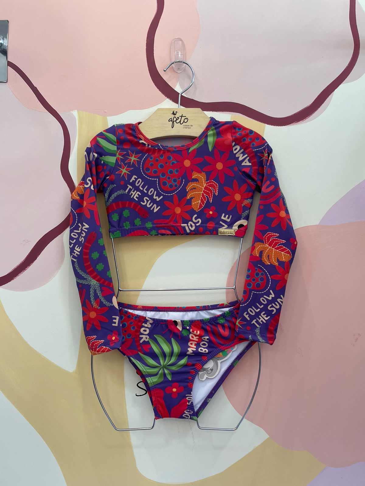 Biquini Magah menina Tropical Manga Longa Uv