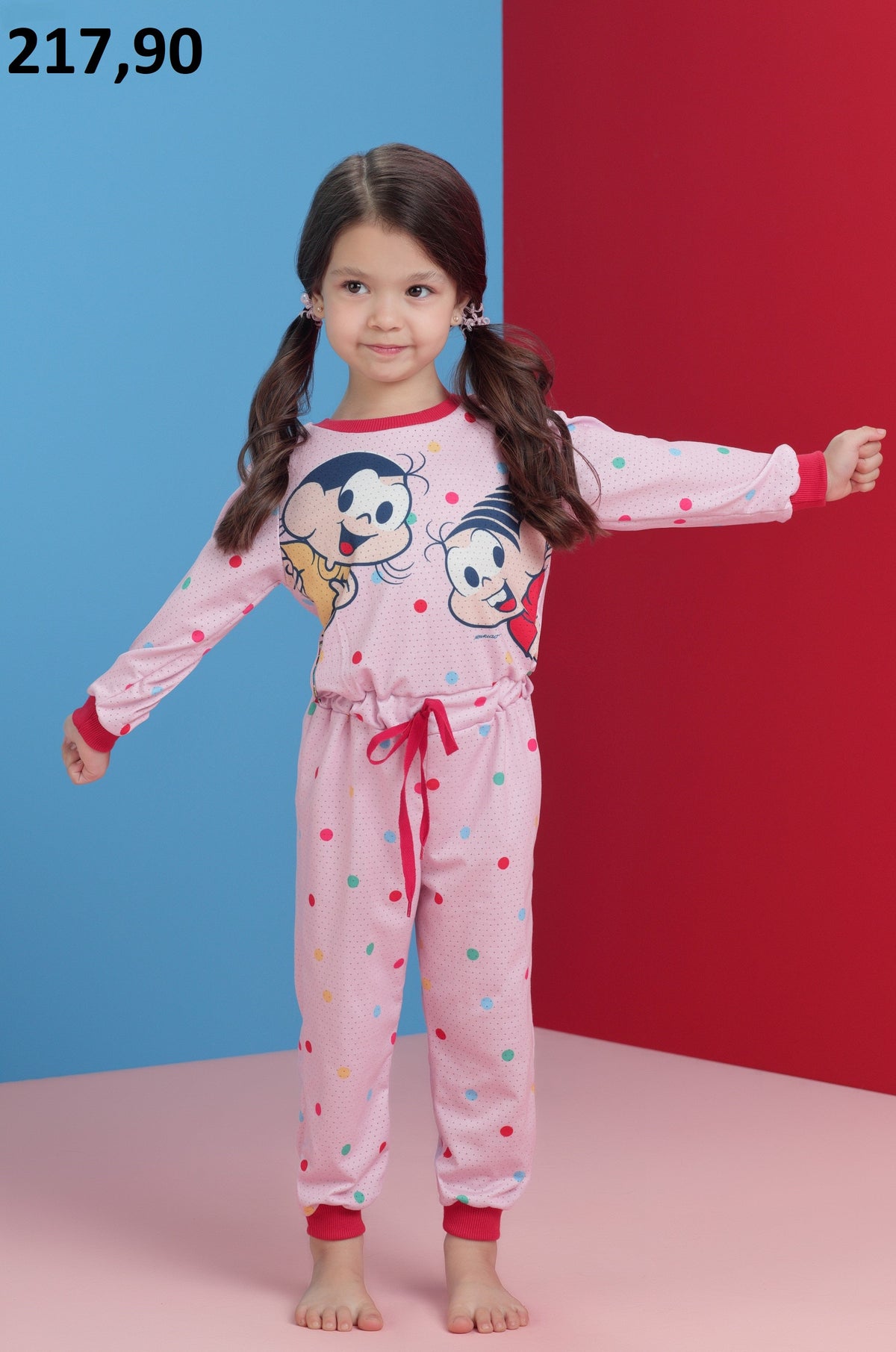 Pijama Manga Longa Mon Sucre Menina Infantil Macacao Rosa