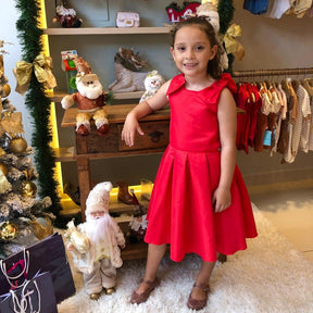 Vestido Festa Regata Malagah Infantil Fem Lacos Ombrinho