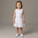 Conjunto Regata Saia Momi Infantil menina Lasie Laco Ombro Branco