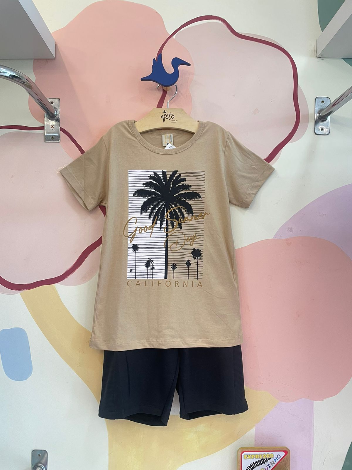 Conjunto manga curta Bermuda menino Coqueiro