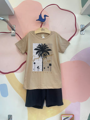 Conjunto manga curta Bermuda menino Coqueiro