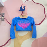 Blusa Praia menina longa Mon Sucre concha Azul