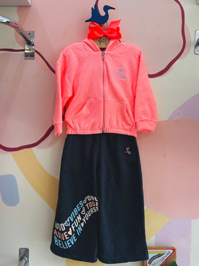 Conjunto Manga Longa Calça menina Neon Flanelado