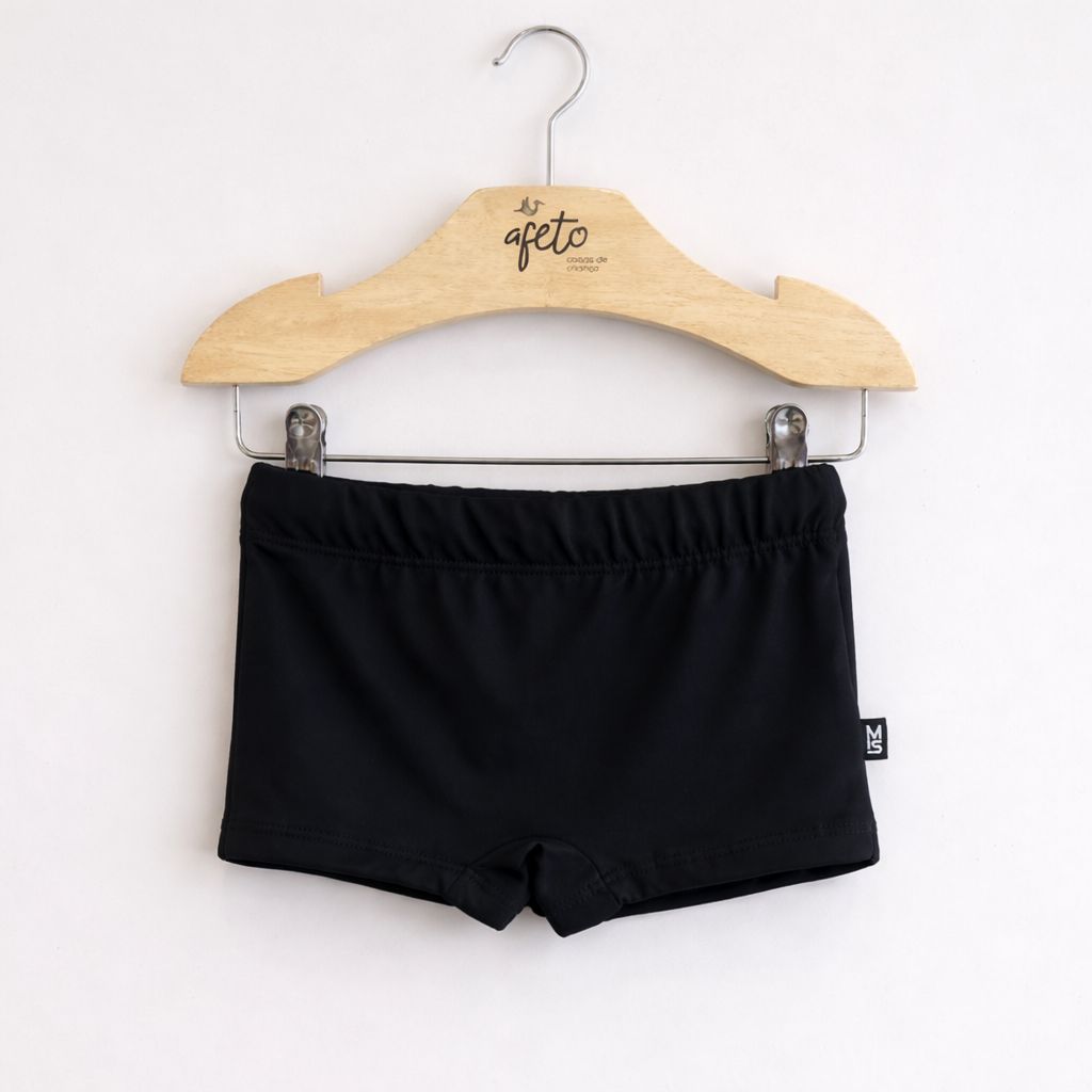 Sunga Infantil Meninos Proteçã UV Marujos Praia Liso Preto