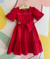 Vestido Manga Curta Bambolina Infantil Fem Tricoline Costura