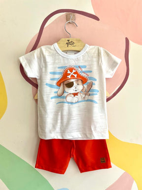 Conjunto M C Shorts Menino Kaiani Cao Pirata