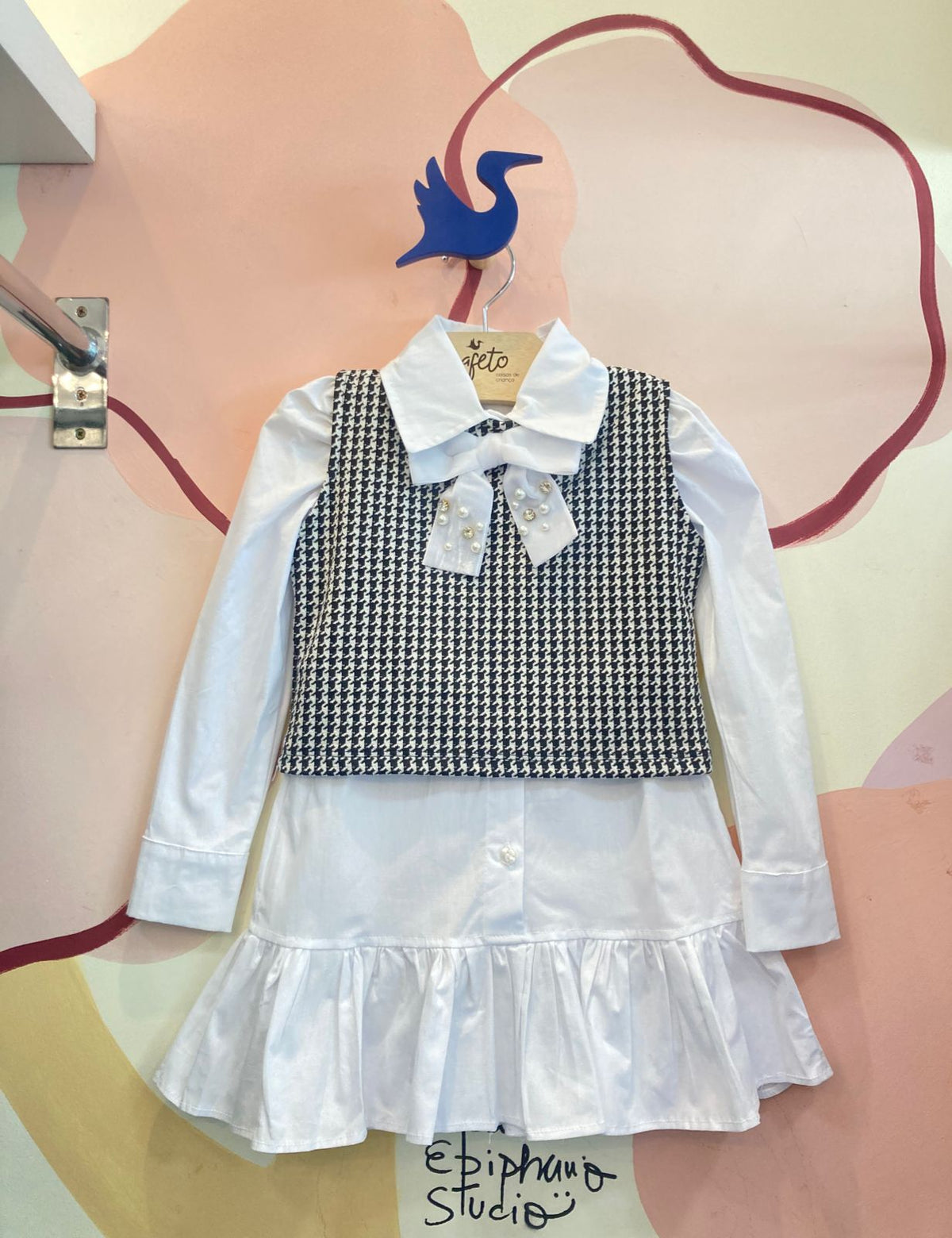 Vestido manga longa Yoyo menina com Colete Piedpoule