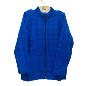 Jaqueta Tricot Infantil Menino Inverno Com Bolso Azul Lorenzo