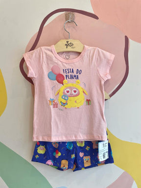 Pijama Manga Curta Shorts Boca Grande Infantil menina Festa do Pijama