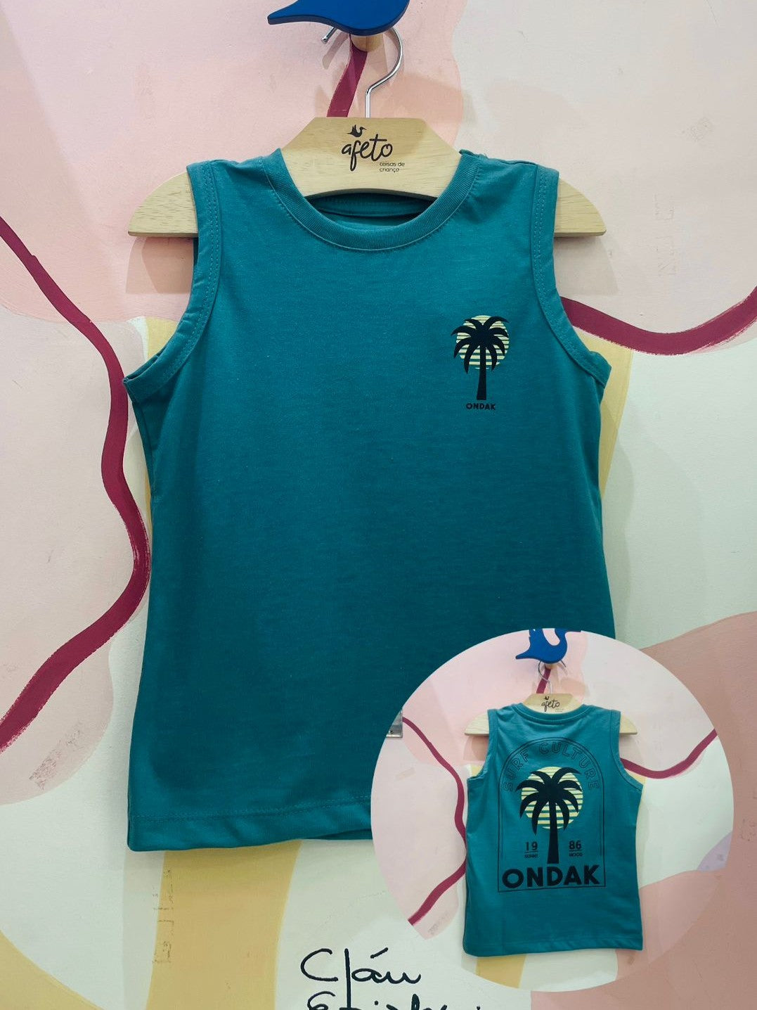 Camiseta Regata Onda Kids menino Surf Culture verde