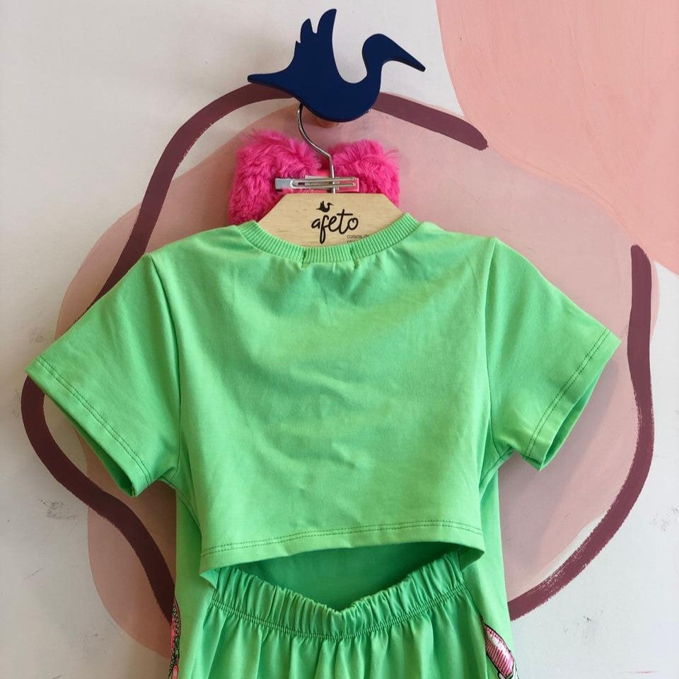 Vestido Manga Curta Menina Momi Bolsinha