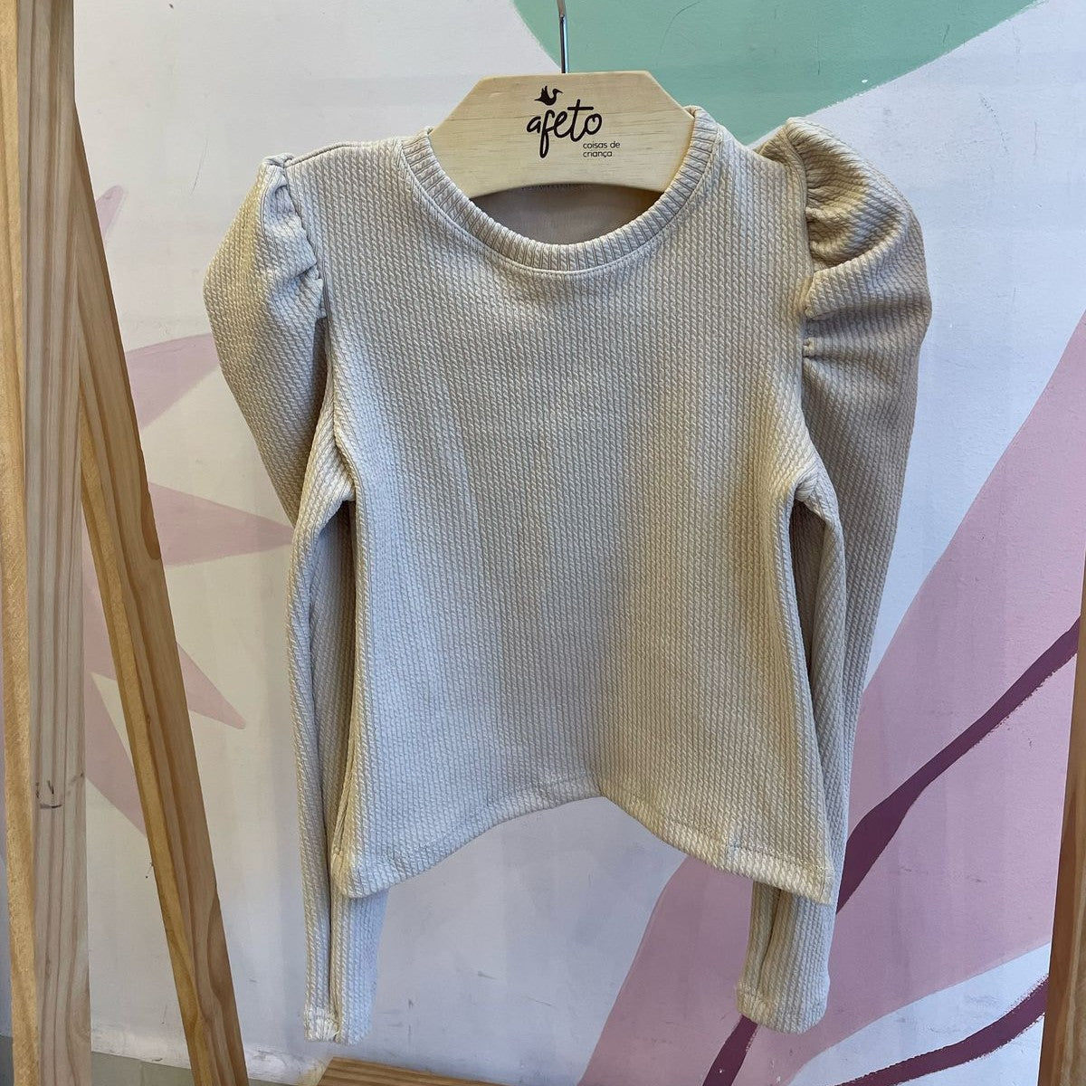 Blusa Manga Longa menina Ana Ruga Manga Bufante