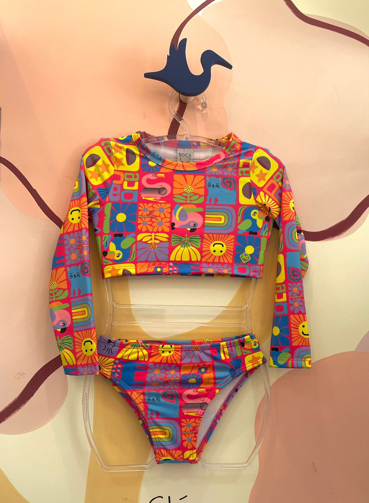 Biquini Manga Longa Bograntex Infantil menina Sol Flores