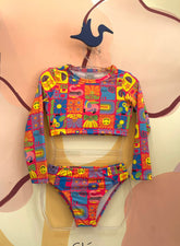 Biquini Manga Longa Bograntex Infantil menina Sol Flores