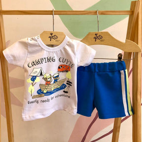 Conjunto Manga Curta Bermuda menino Camping