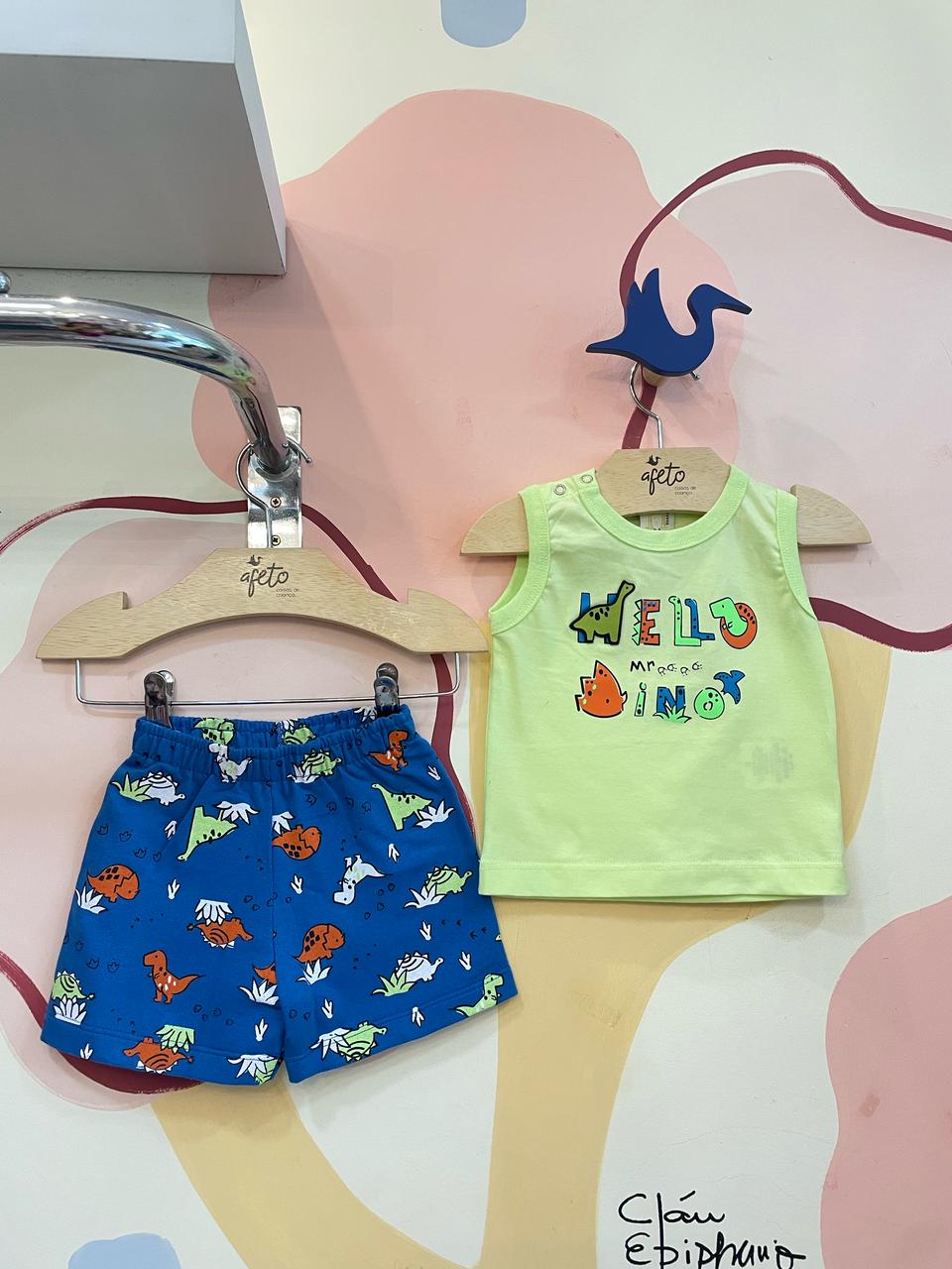 Conjunto regata bermuda Hrradinhos menino Dino